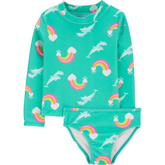 Carter's vestido de baño para niña delfín y arcoíris